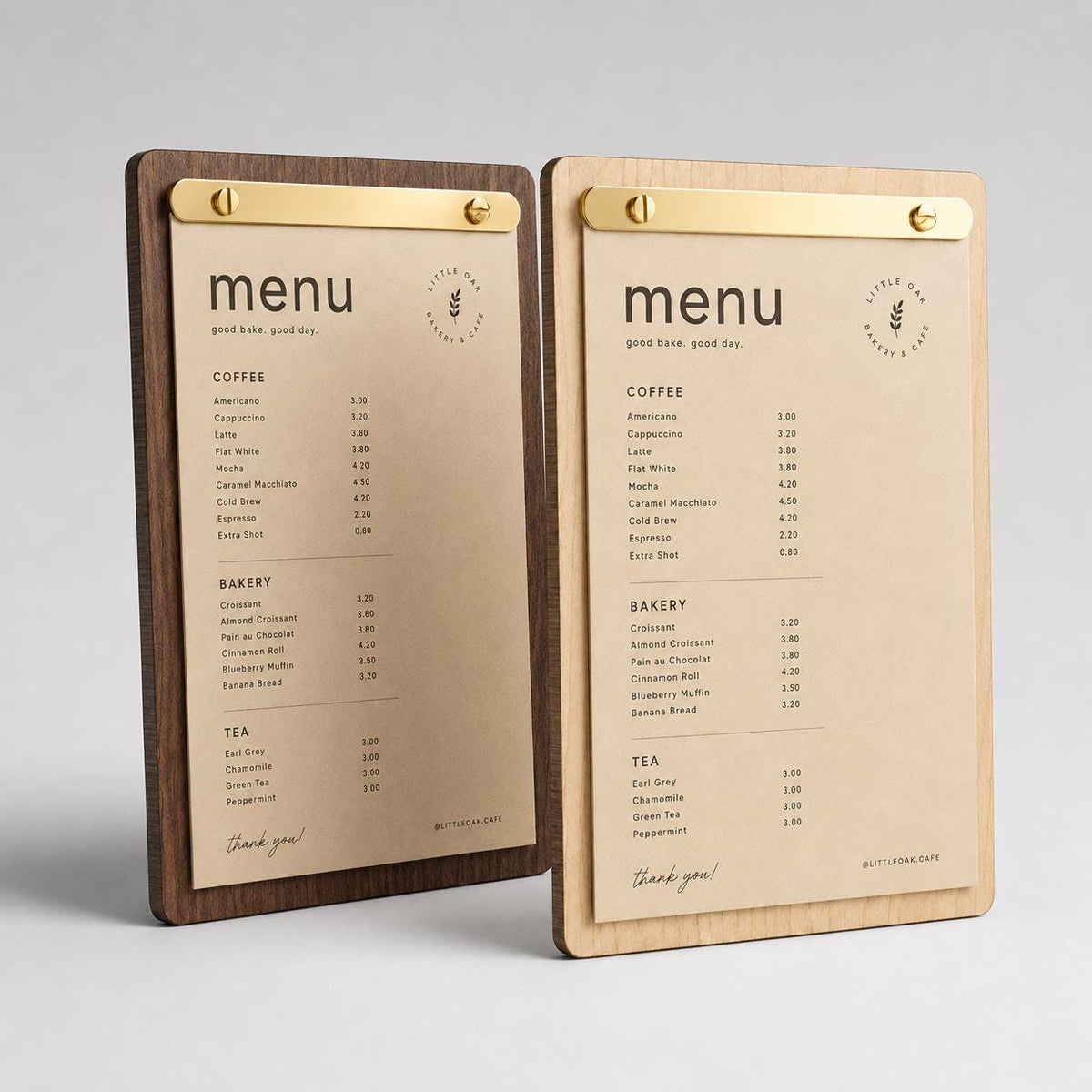 Portamenu tavoletta in legno con oro spazzolato laminato Personalizzato | Menu Ristorante con Anelli | Copertina Menu in Pioppo Incisa Laser