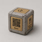 Cubi qr cemento e rame Espositore QR Code Personalizzato | Effetto cemento Menu Digitale, Social Media, Wi-Fi | Stampa 3D e Incisione