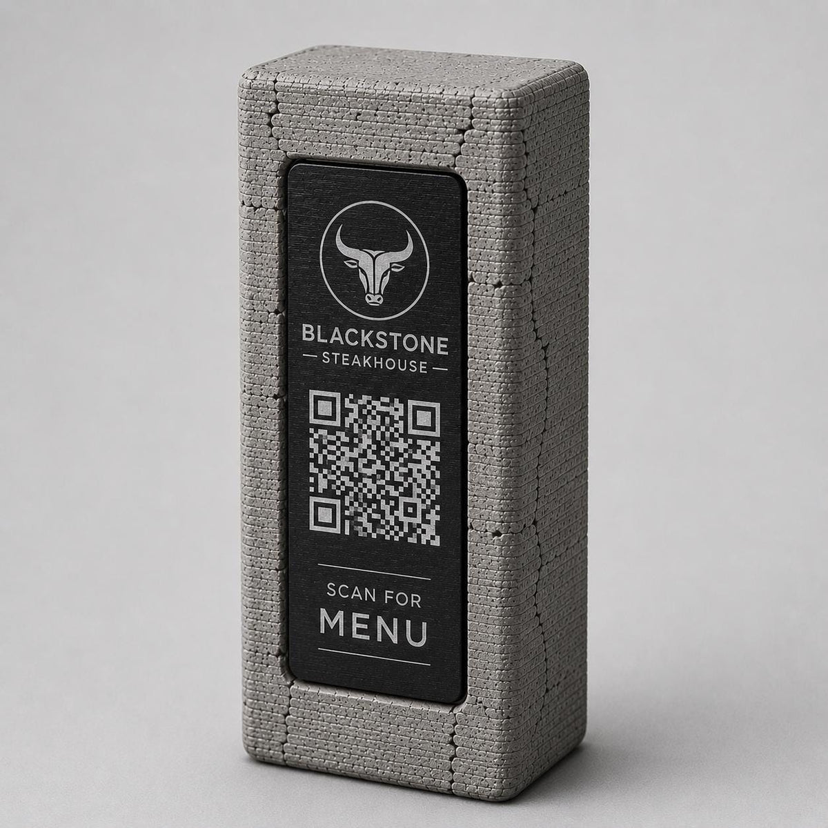 Totem stand qr cemento e oro Espositore QR Code Personalizzato | Effetto cemento Menu Digitale, Social Media| Stampa 3D e Incisione