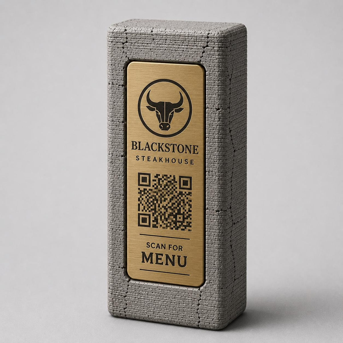 Totem stand qr cemento e nero Espositore QR Code Personalizzato | Effetto cemento Menu Digitale, Social Media| Stampa 3D e Incisione