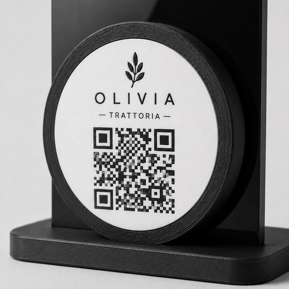 Portanumero da Tavolo Moderno con QR Code, Segnatavolo Personalizzato per Ristoranti e Trattorie, Stampa 3D Minimalista, Porta Menu Digitale