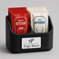 PortaSALSE Monodose in Stampa 3D con Logo, Organizer Salse 2 Scomparti per Ristorante, Burger Bar e Bistrot, Pack Forniture Horeca