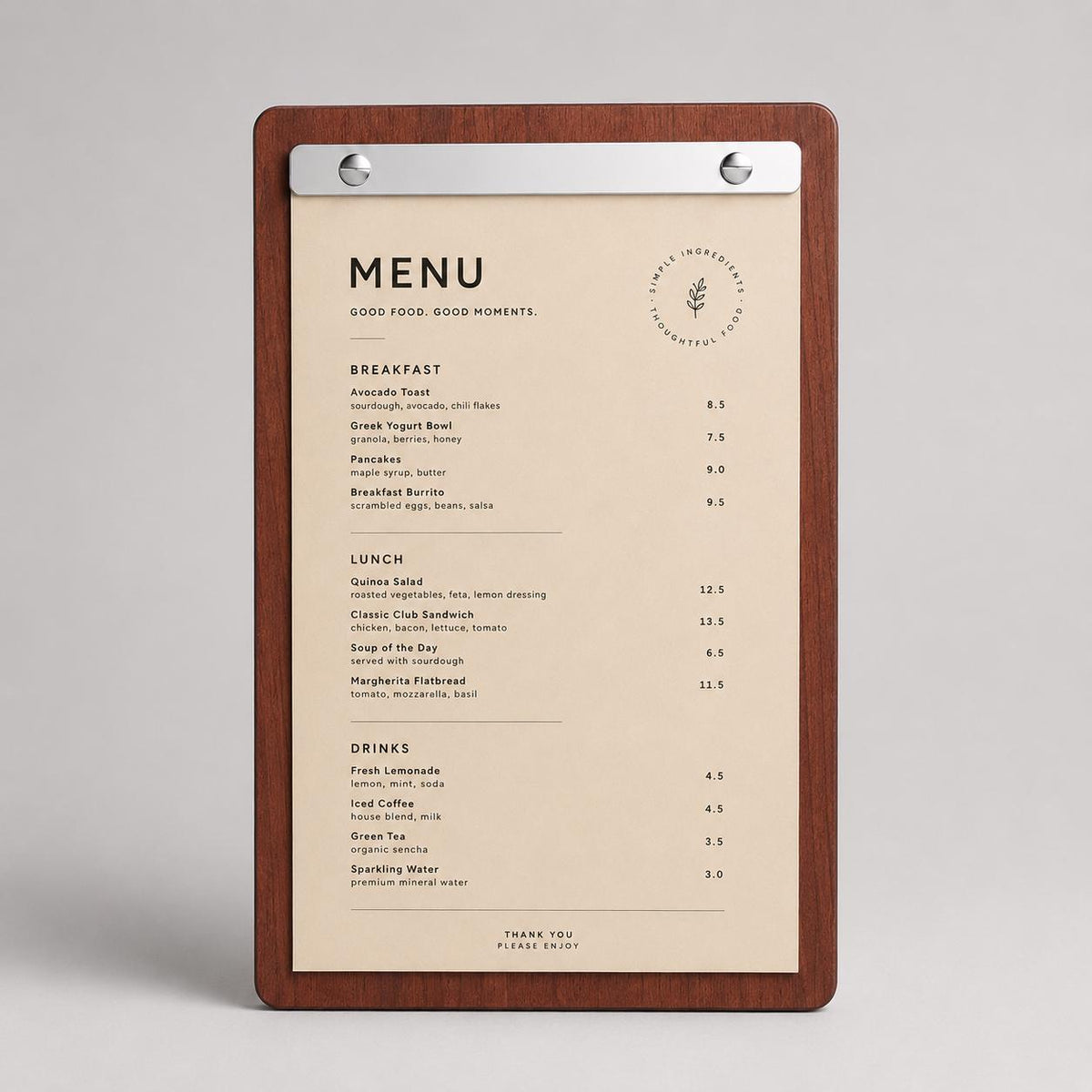 Portamenu tavoletta in legno bacchetta in plexiglas specchiato formato A4 Personalizzato | Menu Ristorante| Copertina Menu Pioppo Incisa
