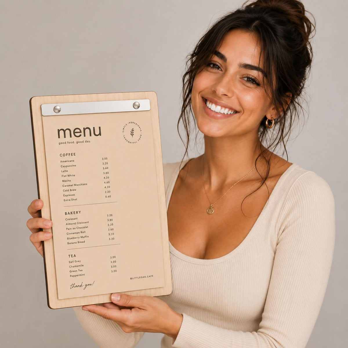 Portamenu tavoletta in legno bacchetta in plexiglas specchiato formato A4 Personalizzato | Menu Ristorante| Copertina Menu Pioppo Incisa