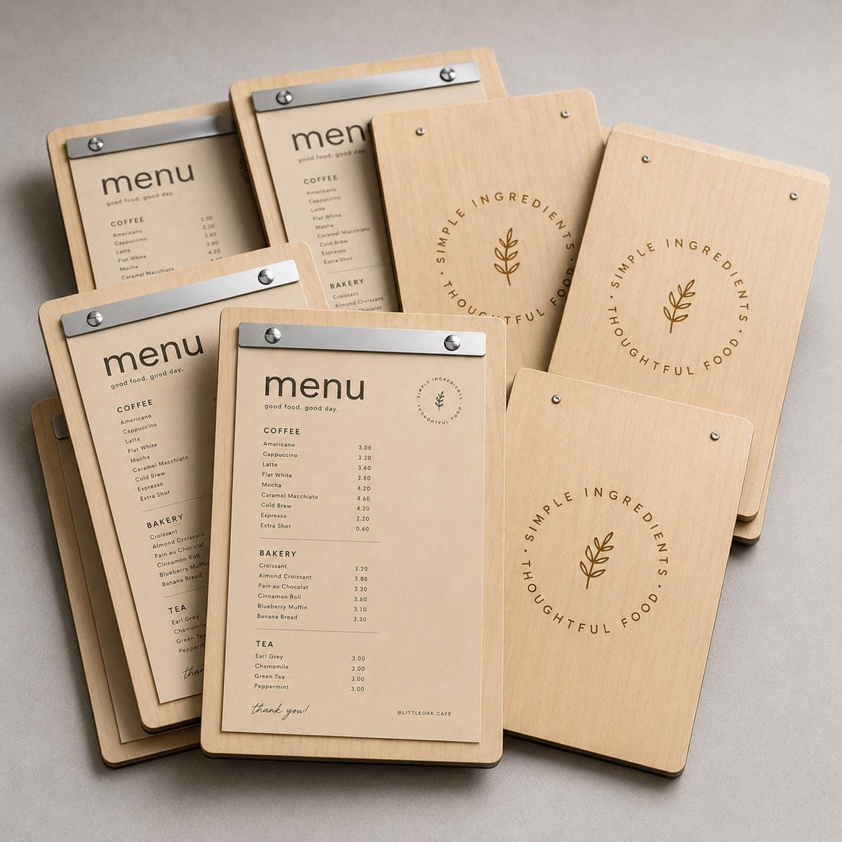 Portamenu tavoletta in legno bacchetta in plexiglas specchiato formato A4 Personalizzato | Menu Ristorante| Copertina Menu Pioppo Incisa