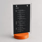 Porta Menu da Tavolo A5 – Base Stampata in 3D e Plexiglas Dai un tocco di design contemporaneo e originalità ai tavoli del tuo locale