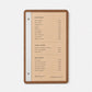 Portamenu tavoletta pioppo color noce in legno bacchetta verticale plexiglas specchiato formato A4 Personalizzato | Menu Ristorante