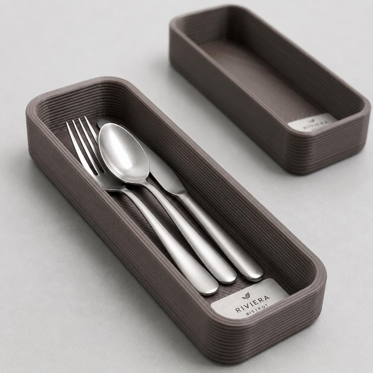Portaposate da Tavolo Personalizzato, Vaschetta 3D Organizzatore Posate per Ristorante e Bar, Portaposate Singolo, Set Accessori