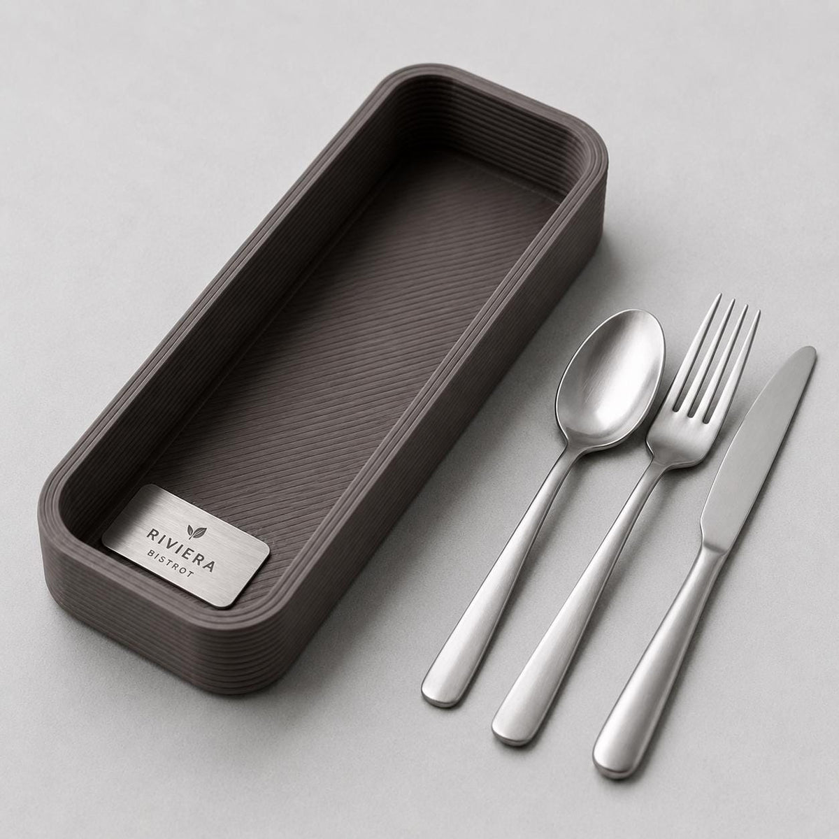Portaposate da Tavolo Personalizzato, Vaschetta 3D Organizzatore Posate per Ristorante e Bar, Portaposate Singolo, Set Accessori
