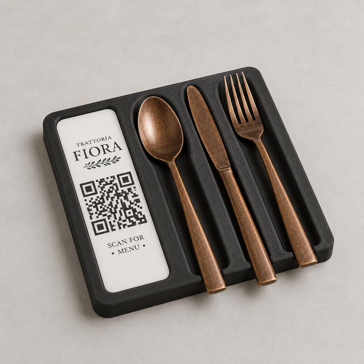 Portaposate da Tavolo Personalizzato, Vaschetta 3D Organizzatore Posate per Ristorante e Bar, Portaposate Singolo, Set Accessori