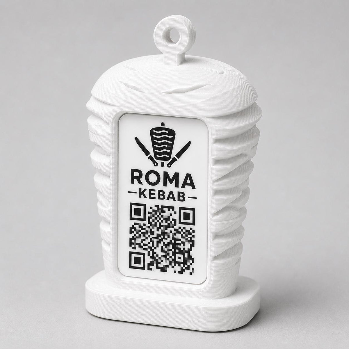 Porta Menu QR Code kebab Personalizzato, Espositore 3D per Tavoli Ristorante e Bar, Segnatavolo con Incisione Logo, Supporto Moderno