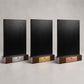 Set 10 pezzi Lavagna da banco con etichetta oro formato a4 a5 a6 Personalizzata, Espositore 3D Legno Scuro Segnatavolo Logo Ristorante Bar