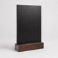Set 10 pezzi Lavagna da banco con etichetta oro formato a4 a5 a6 Personalizzata, Espositore 3D Legno Scuro Segnatavolo Logo Ristorante Bar