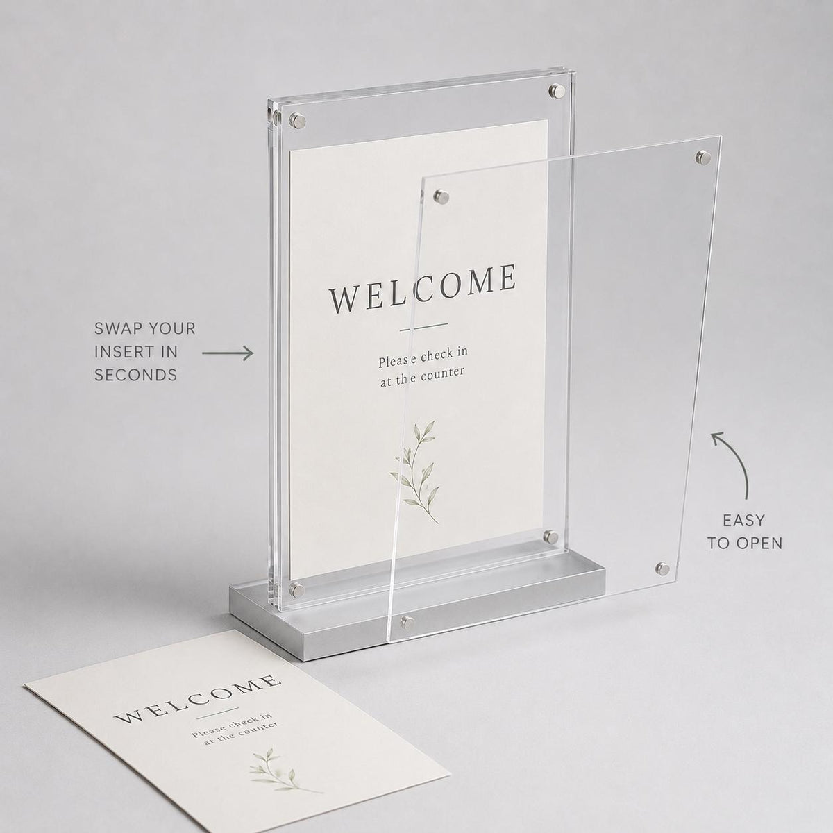 Set 12 pezzi Supporto in plexiglas da banco Personalizzato , Espositore Segnatavolo Ristorante Bar espositore in legno per prezzi