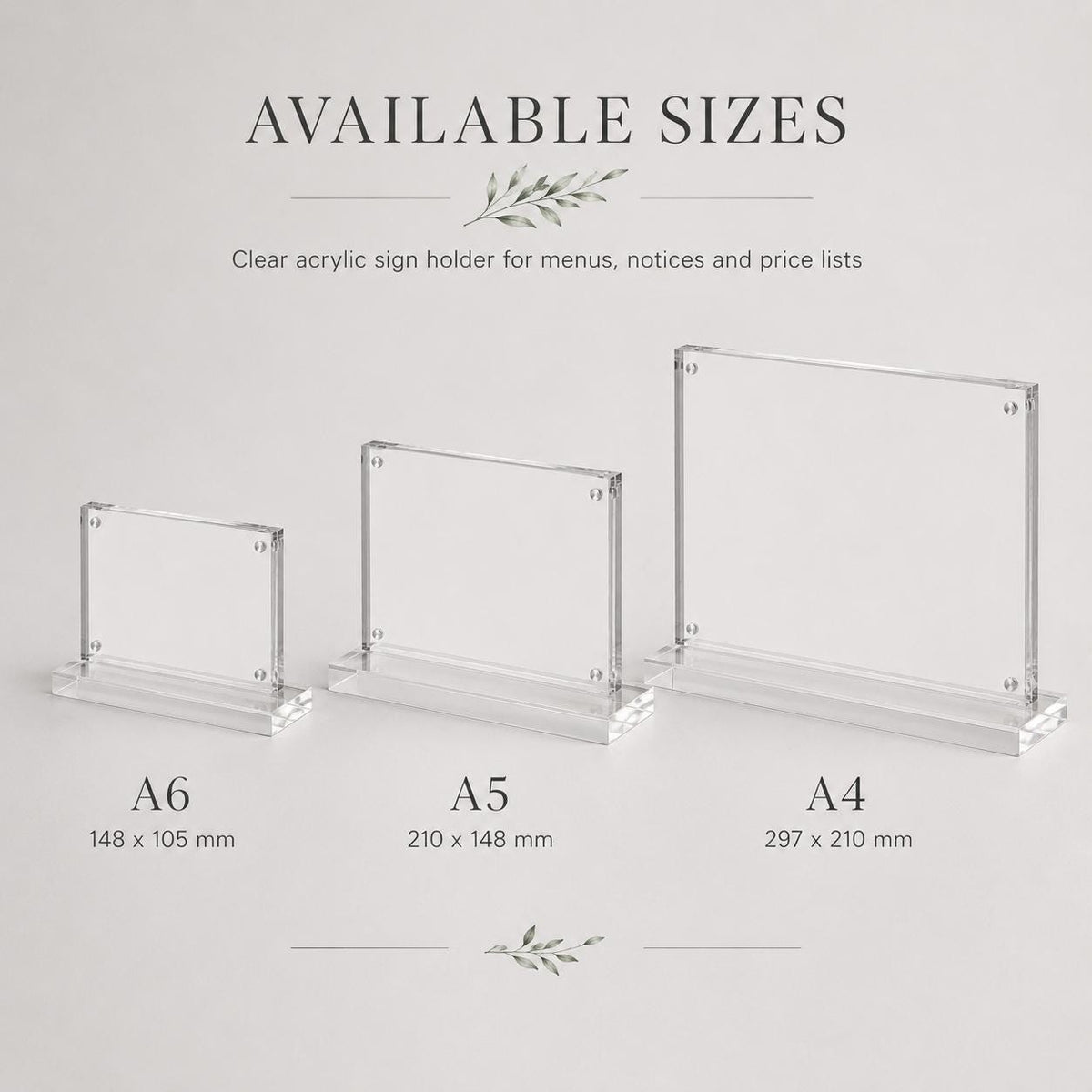Set 12 pezzi Supporto orizzontale in plexiglas da banco Personalizzato Espositore Segnatavolo Ristorante Bar espositore in legno per prezzi