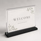 Set 12 pezzi Supporto orizzontale in plexiglas da banco con base nera Espositore Segnatavolo Ristorante Bar espositore in plexiglas
