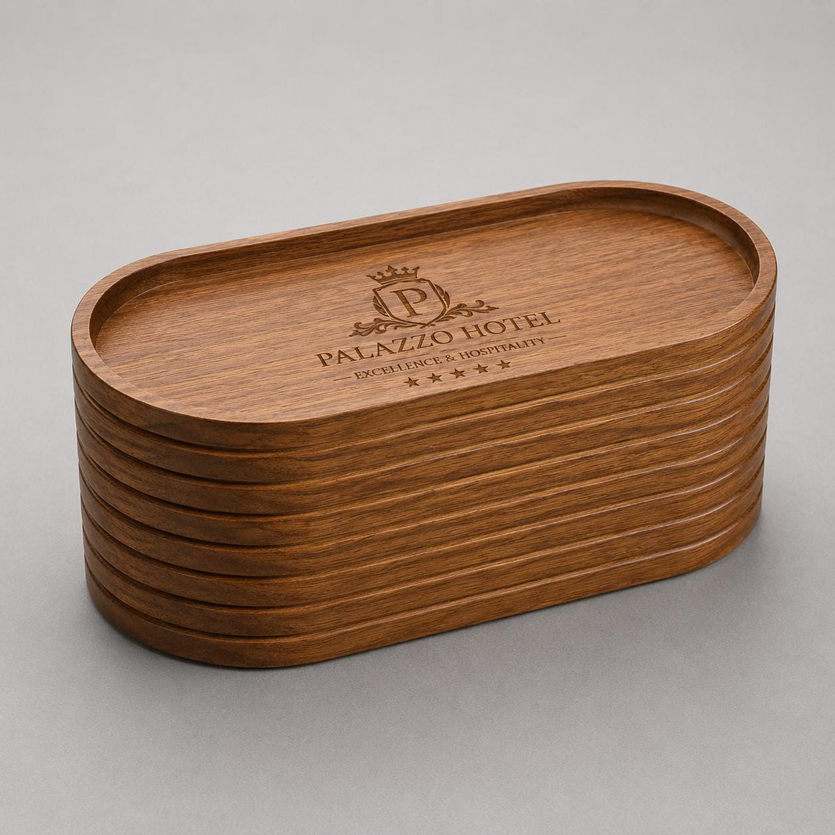 Confezione da 8 vassoi da portata in legno da 29 x 10 cm, piatti ovali in legno, piatti da portata per formaggi, dessert, snack, pane frutta