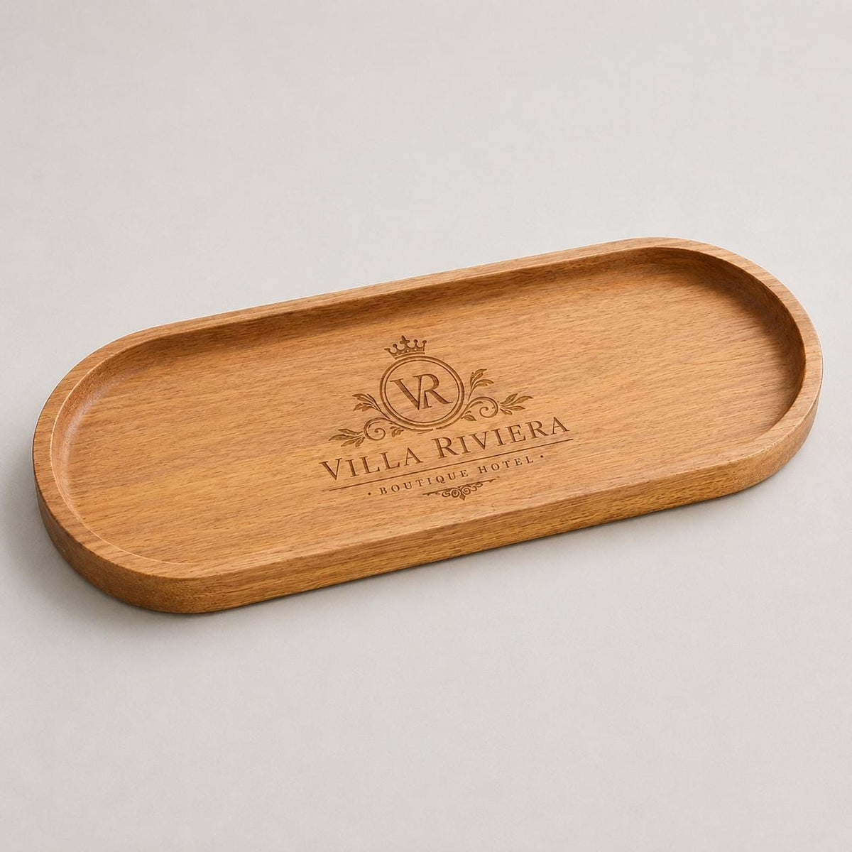 Confezione da 8 vassoi da portata in legno da 29 x 10 cm, piatti ovali in legno, piatti da portata per formaggi, dessert, snack, pane frutta