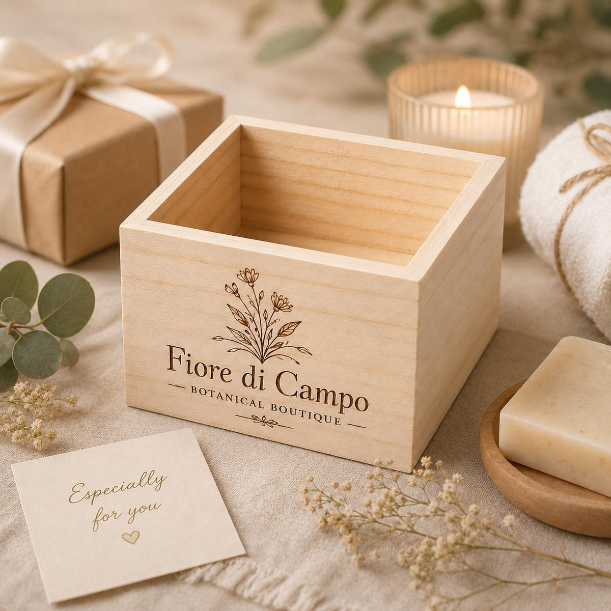Scatole Portaoggetti Legno Grezzo, 4 Pezzi Piccole Quadrate legno, 10 x 10 x 6 cm Scatole Di Legno Senza Coperchio Organizer, Artigianato