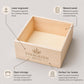 Scatole Portaoggetti Legno Grezzo, 4 Pezzi Piccole legno, 15 x 15 x 6 cm Scatole Di Legno Senza Coperchio Organizer, Artigianato