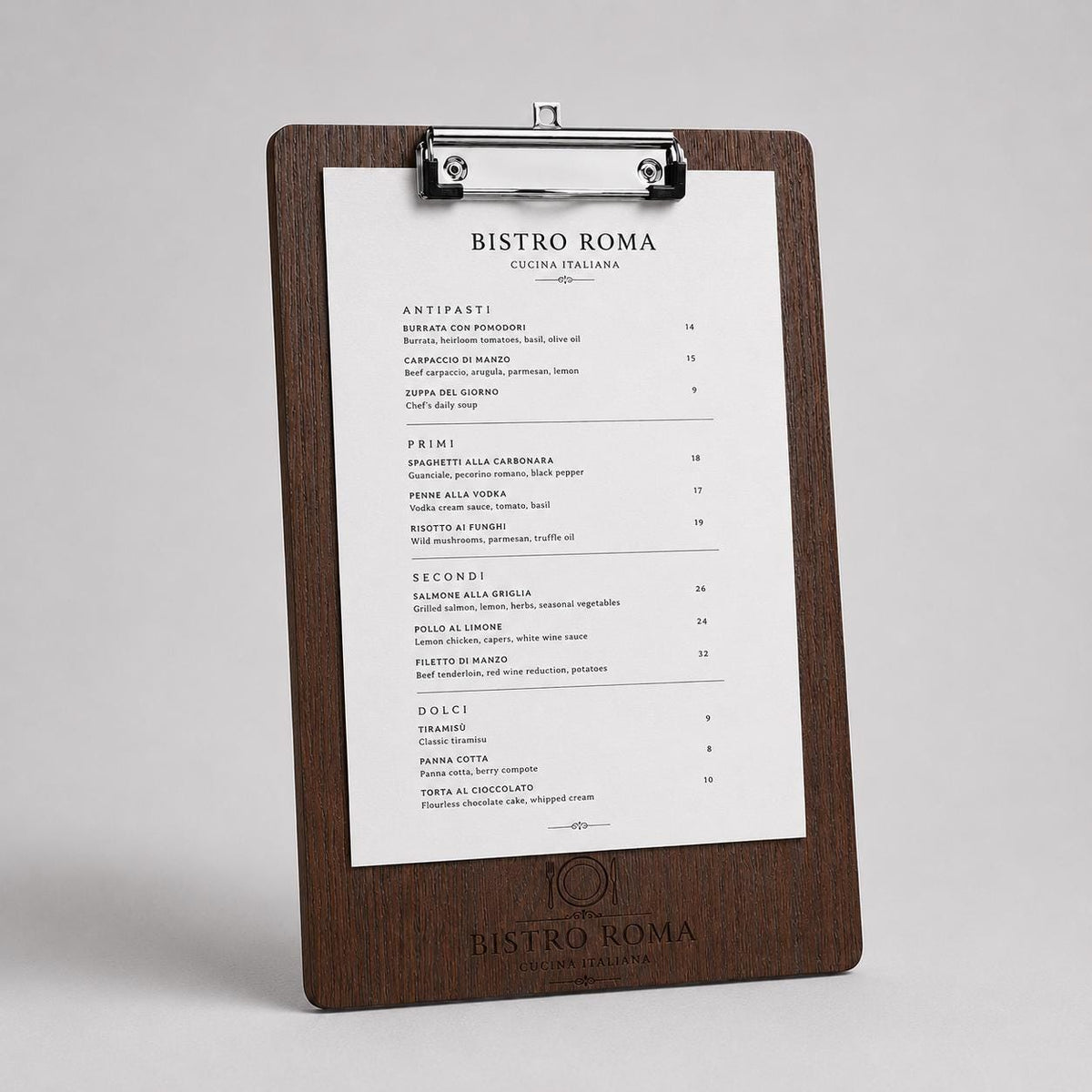 10 Pezzi Portablocco di Legno, Clipboard Menu Board, Portablocchi Appunti Porta-Pad Lavagna da Scrittura a4, Cartellina Rigida Pinza e Foro