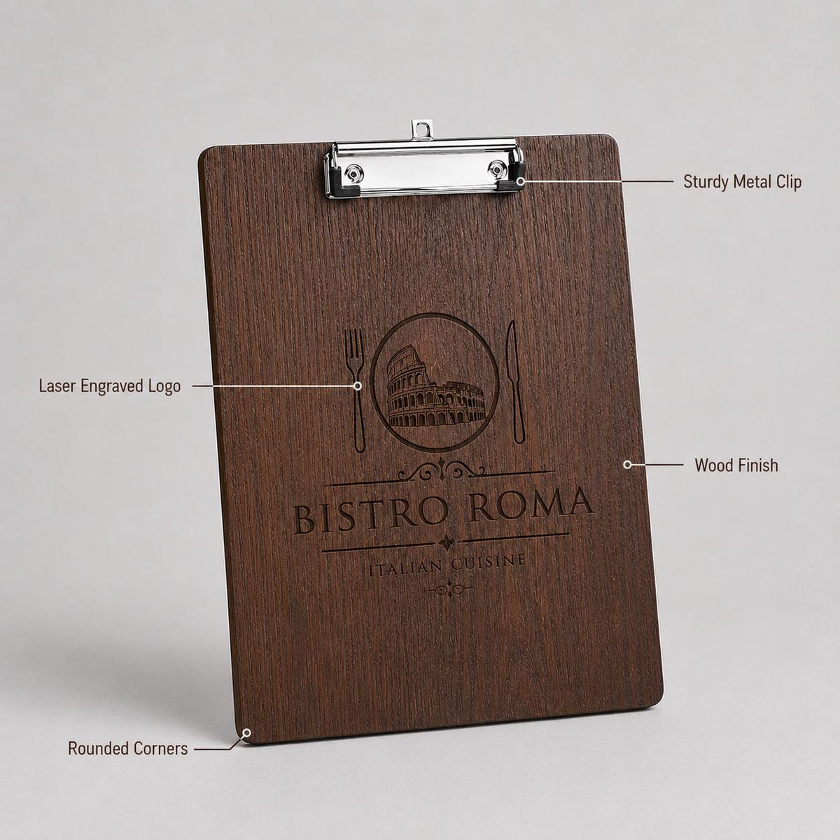 10 Pezzi Portablocco di Legno, Clipboard Menu Board, Portablocchi Appunti Porta-Pad Lavagna da Scrittura a4, Cartellina Rigida Pinza e Foro