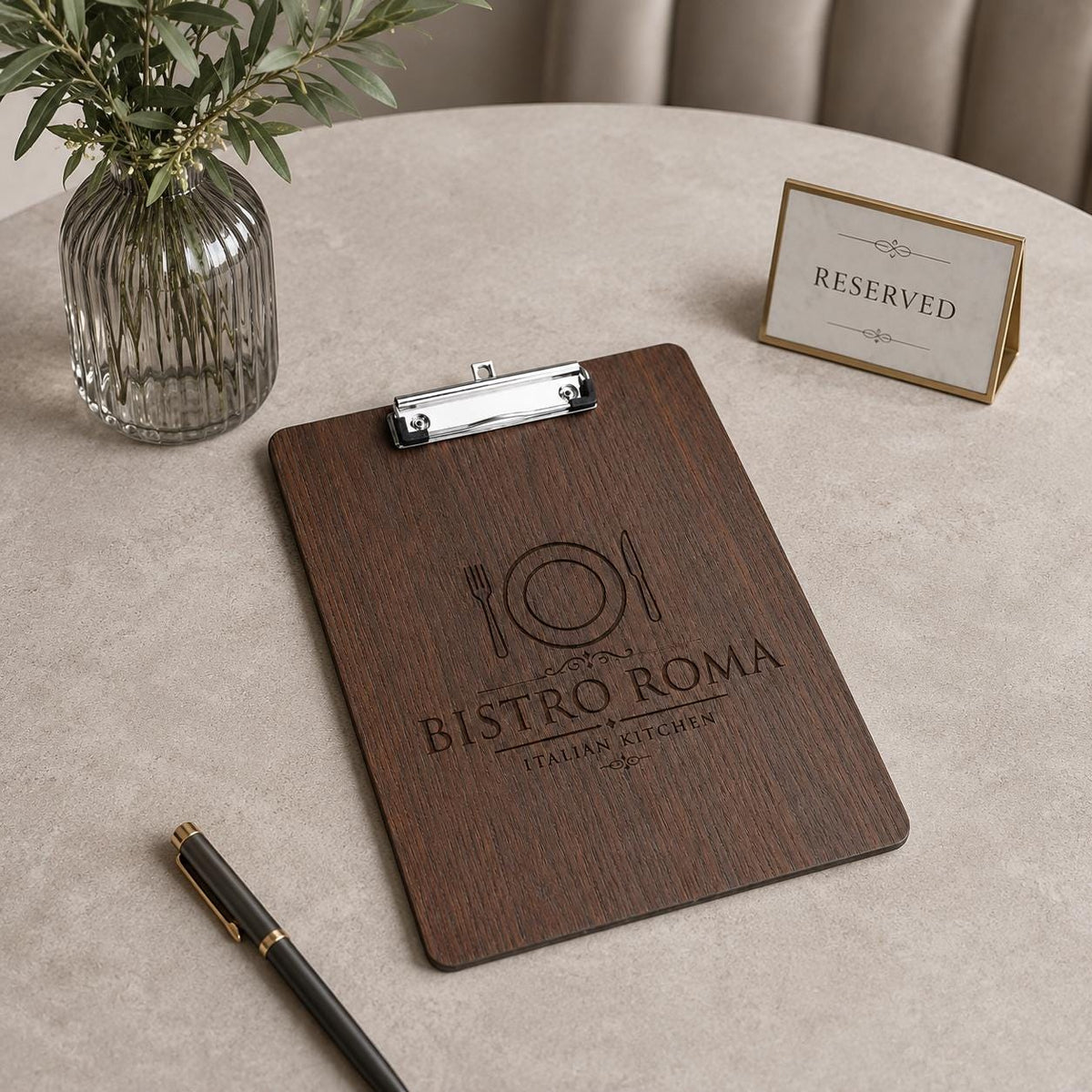 10 Pezzi Portablocco di Legno, Clipboard Menu Board, Portablocchi Appunti Porta-Pad Lavagna da Scrittura a4, Cartellina Rigida Pinza e Foro