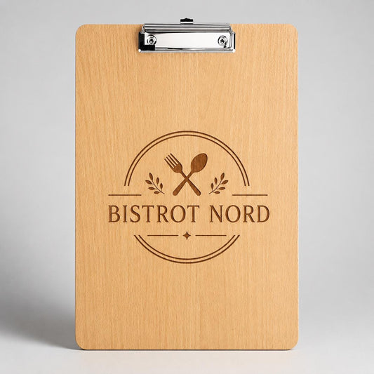 6 Pezzi Portablocco di Legno, Clipboard Menu Board, Portablocchi Appunti Porta-Pad Lavagna da Scrittura a4, Cartellina Rigida Pinza e Foro