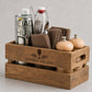 cassa in legno vintage da tavolo – 12,7 x 24,1 cm Storage box porta condimenti Organizer porta utensili e posate