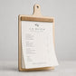 Portamenu in Legno a Forma di Tagliere Formato A4, Tavoletta per Ristorante Pizzeria e Trattoria, Clipboard Personalizzata Incisione Logo