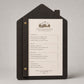 Portamenu in Legno a Forma di casa ebano Formato A4, Tavoletta per Ristorante Pizzeria e Trattoria, Clipboard Personalizzata Incisione Logo