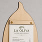 Portamenu in Legno a Forma di foglia di oliva noce scuro, Tavoletta per Ristorante mediterraneo, Clipboard Personalizzata Incisione Logo