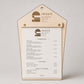 Portamenu in Legno pentagonale moderno ebano , Tavoletta per Ristorante mediterraneo, Clipboard Personalizzata Incisione Logo
