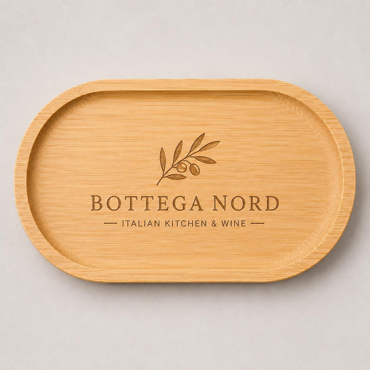 Confezione da 8 Pezzi Vassoio Legno Piccolo, 19,5 x 9,5 x 1cm Vassoio Caffe Legno, Vassoi Ovali Bambù per Colazione, Caffè, Pane, Tè, Dolci