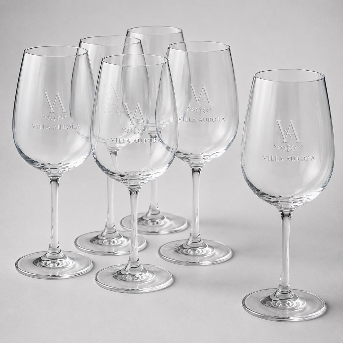 Set 6,12,48,96 pezzi Calici da Vino Personalizzati con Incisione Logo, Bicchieri in Vetro Incisi per Ristorante Enoteca e Bar, Calice Regalo