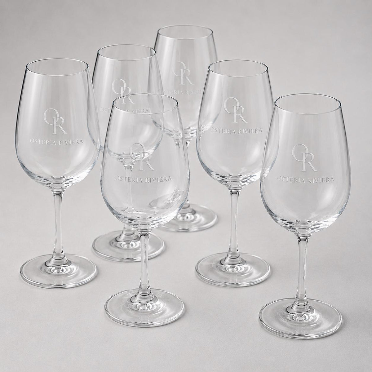 Set 6,12,48,96 pezzi Calici da Vino Personalizzati con Incisione Logo, Bicchieri in Vetro Incisi per Ristorante Enoteca e Bar, Calice Regalo