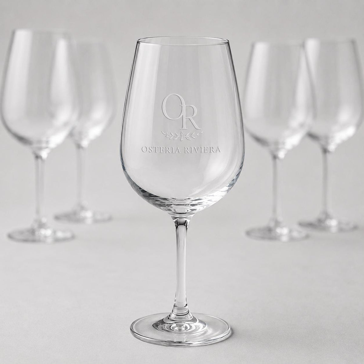 Set 6,12,48,96 pezzi Calici da Vino Personalizzati con Incisione Logo, Bicchieri in Vetro Incisi per Ristorante Enoteca e Bar, Calice Regalo