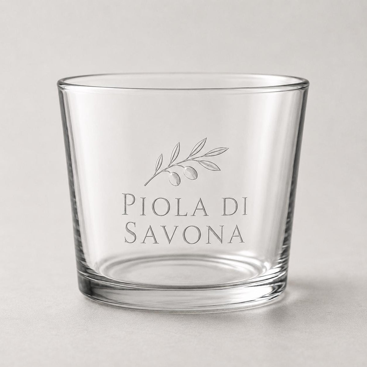 Set 12 Bicchieri Bassi Personalizzati Incisione Logo, Tumbler Mini 22,5 cl per Osteria Ristorante Bar, Bicchieri dVino e Acqua Incisi Laser