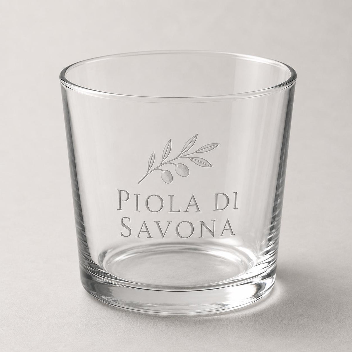 Set 12 Bicchieri Bassi Personalizzati Incisione Logo, Tumbler Mini 22,5 cl per Osteria Ristorante Bar, Bicchieri dVino e Acqua Incisi Laser