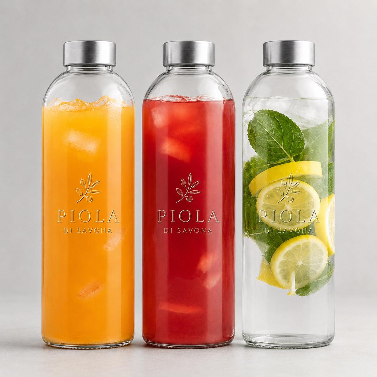 Borraccia in vetro da 1 litro, confezione 3 bottiglie vuote in vetro con coperchio, per acqua, frullati, succhi di frutta, chiusura ermetica