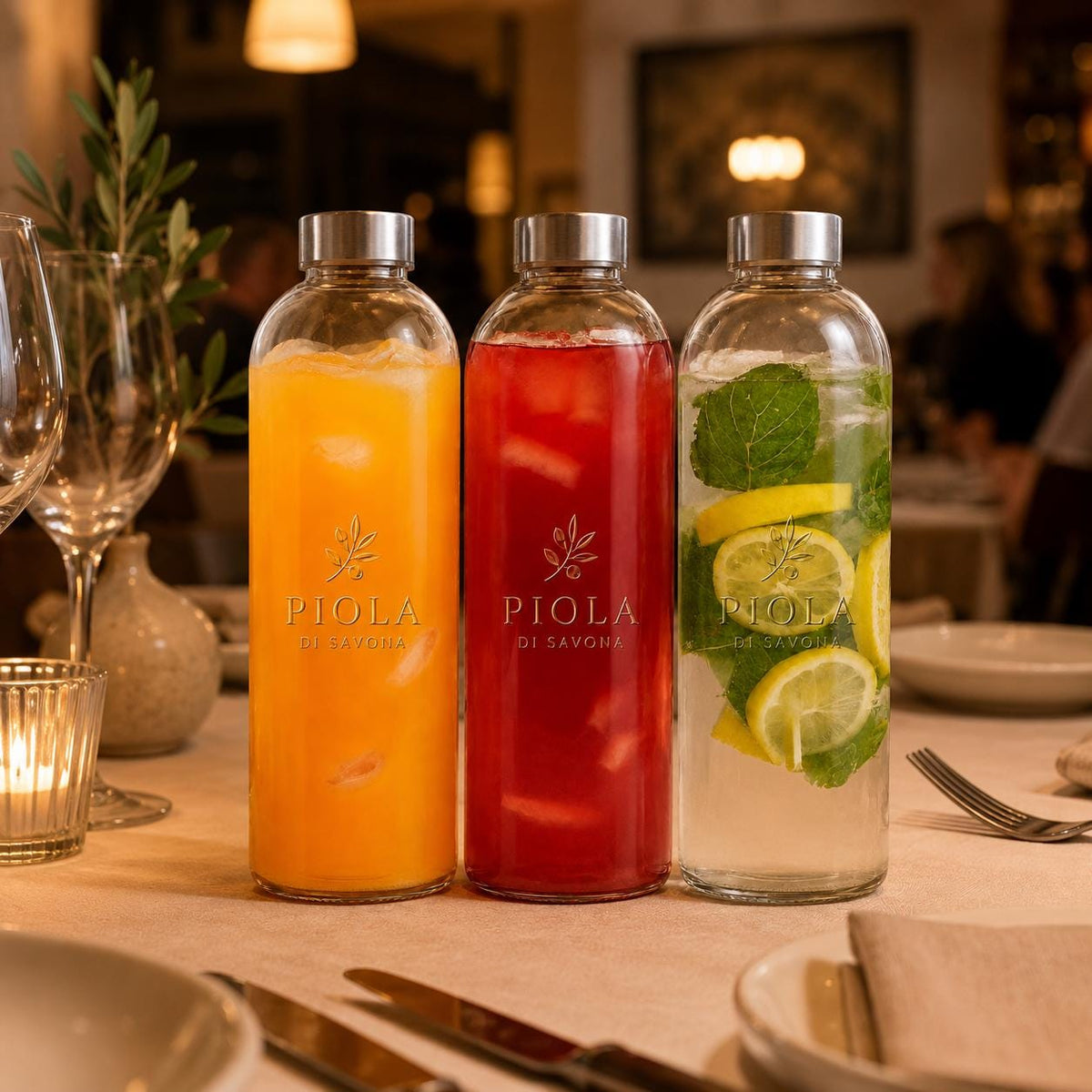 Borraccia in vetro da 1 litro, confezione 3 bottiglie vuote in vetro con coperchio, per acqua, frullati, succhi di frutta, chiusura ermetica
