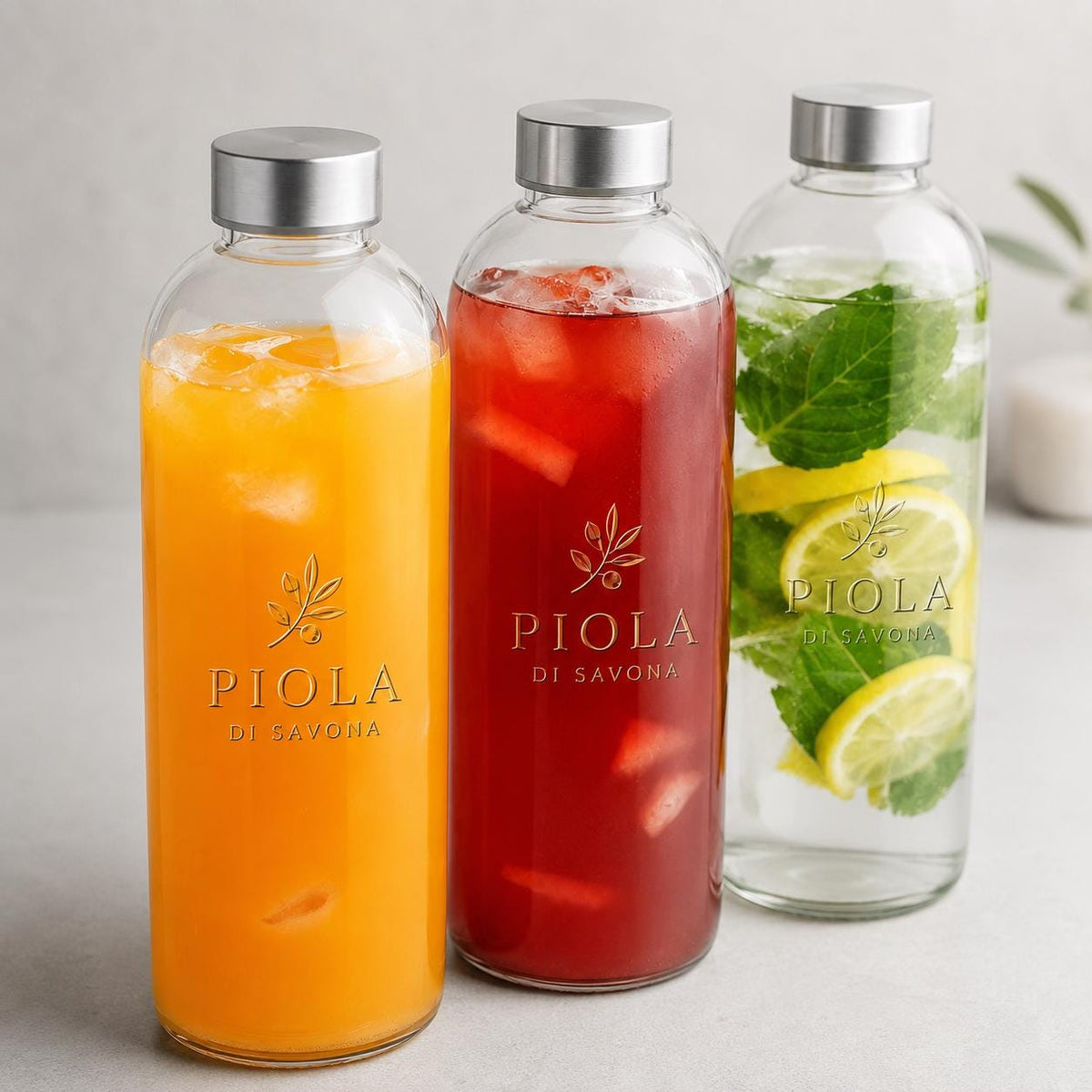 Borraccia in vetro da 1 litro, confezione 3 bottiglie vuote in vetro con coperchio, per acqua, frullati, succhi di frutta, chiusura ermetica