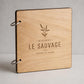 Portamenu in Legno Quadrato ebano 22x22 cm Personalizzato, Cartellina a Libro con Anelli per Ristorante e Bar, Copertina Menu con Incisione