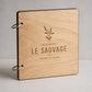 Portamenu in Legno Quadrato 22x22 cm Personalizzato, Cartellina a Libro con Anelli per Ristorante e Bar, Copertina Menu con Incisione