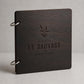 Portamenu in Legno Quadrato noce 22x22 cm Personalizzato, Cartellina a Libro con Anelli per Ristorante e Bar, Copertina Menu con Incisione