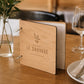 Portamenu in Legno Quadrato noce 22x22 cm Personalizzato, Cartellina a Libro con Anelli per Ristorante e Bar, Copertina Menu con Incisione