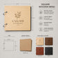 Portamenu in Legno Quadrato noce 22x22 cm Personalizzato, Cartellina a Libro con Anelli per Ristorante e Bar, Copertina Menu con Incisione