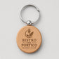 50 Pezzi Portachiavi in Legno Tondo Personalizzato con Logo, Ciondolo Chiavi Circolare per Ristorante Bistro e Bar, Portachiavi Inciso