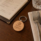 50 Pezzi Portachiavi in Legno Tondo Personalizzato con Logo, Ciondolo Chiavi Circolare per Ristorante Bistro e Bar, Portachiavi Inciso