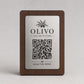 Supporto QR Code da tavolo in plexiglas nero con targhetta ottone o bianco incisa per ristorante bar hotel